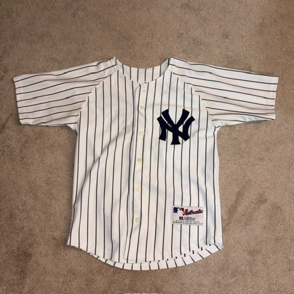 VTG 90s New York Yankees Derek Jeter 2 Russell Athletic MLB Jersey Youth 10/12